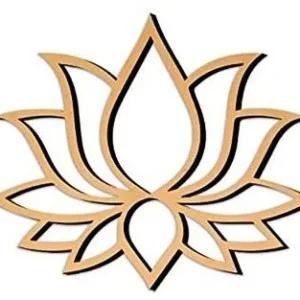 Acrylic Golden Lotus Cutout Art