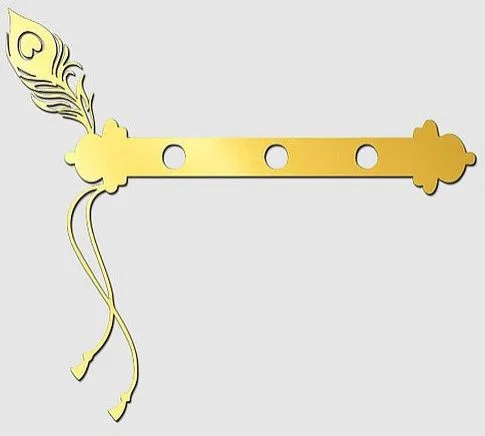 Flute Golden Acrylic Cutout Design For Resin Art