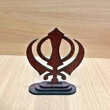 MDF Wood Khanda for Car Dashboard